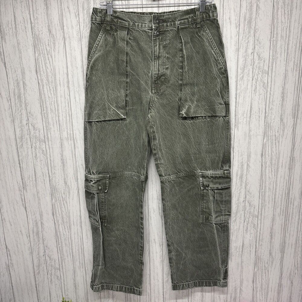 Womens Size 28 We The Free Cargo Jeans Green EUC